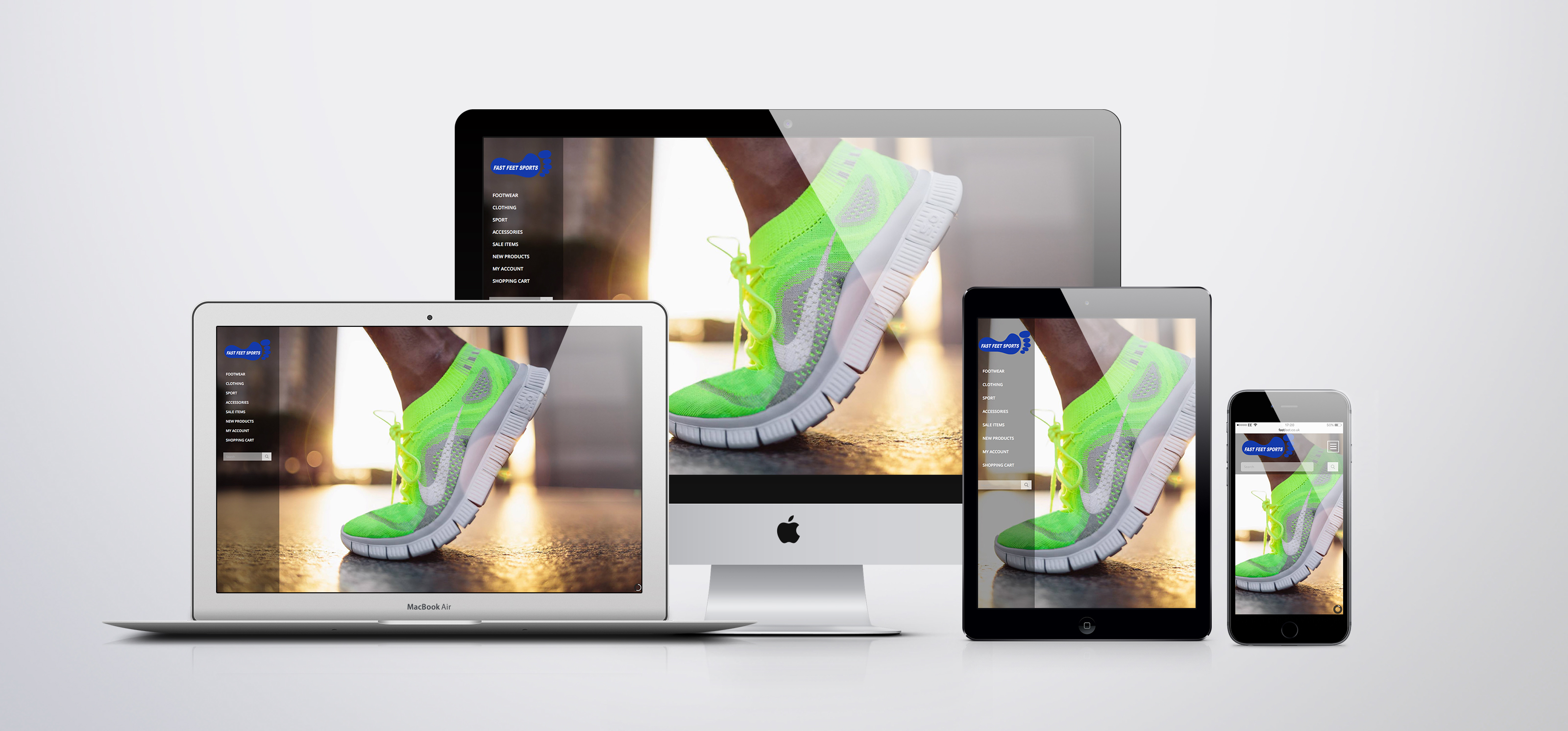 Fast Feet website shown on multiple devices